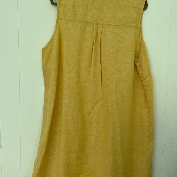 Tahari 100% Linen Yellow Sleeveless Dress Size 2X - Picture 7 of 11